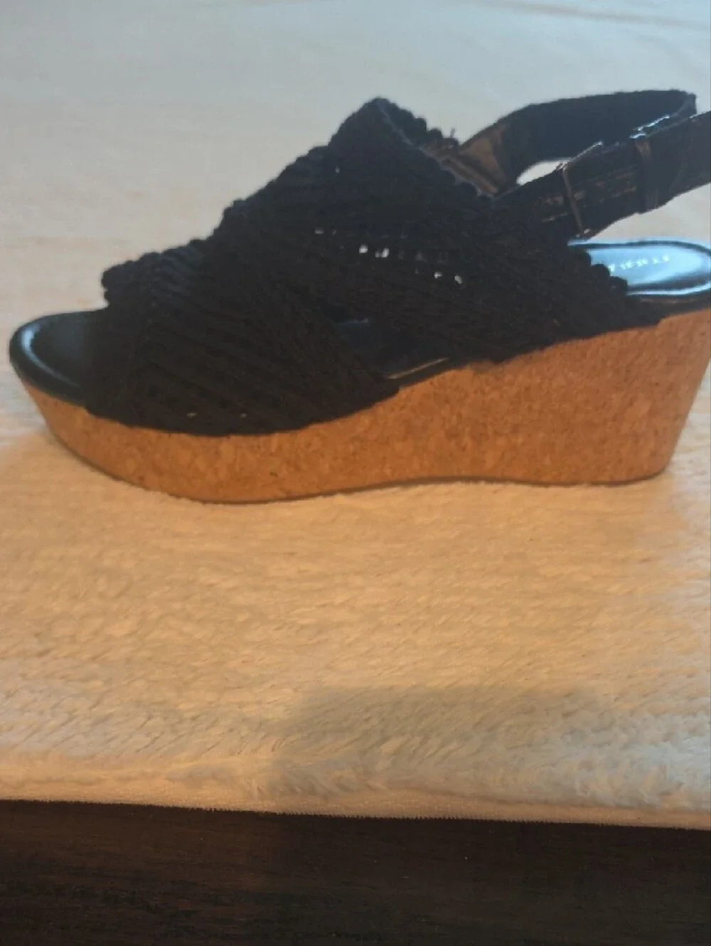 Maurices Black Crochet Wedge Sandals - Picture 2 of 5